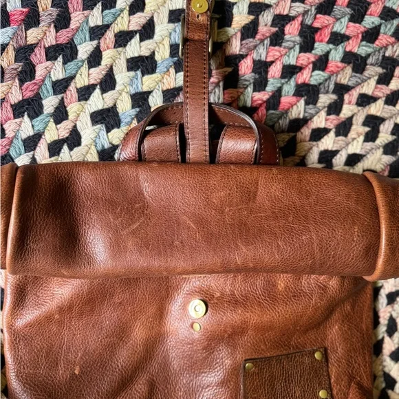 Portland Leather Brown Backpack - Picture 4 of 10